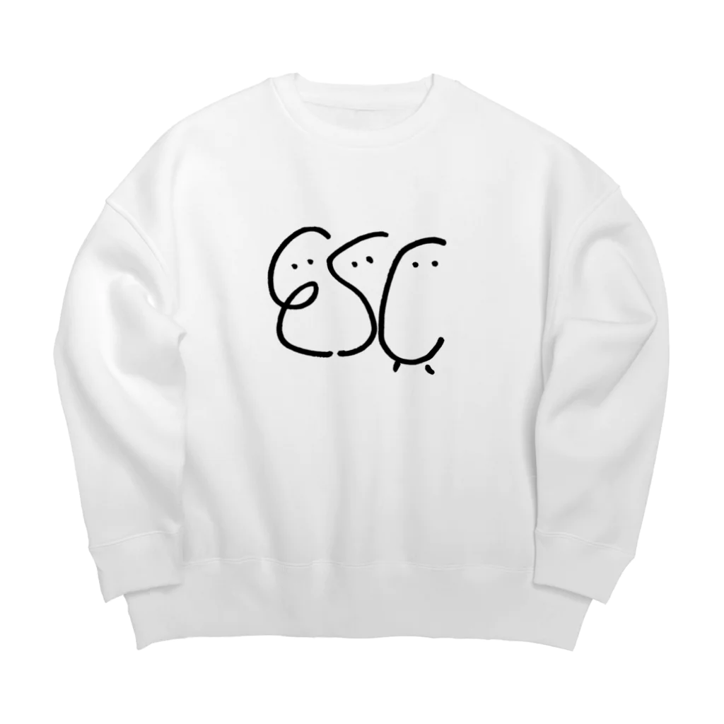 tacast放送局/教素のEscくん(くらしっく:白） Big Crew Neck Sweatshirt