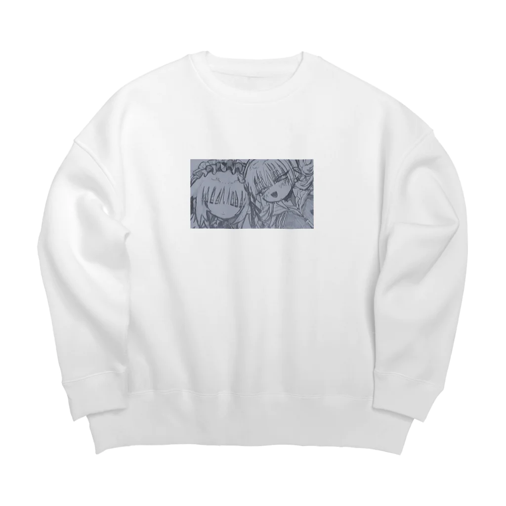 とどのつまりの孤独死、線画 Big Crew Neck Sweatshirt