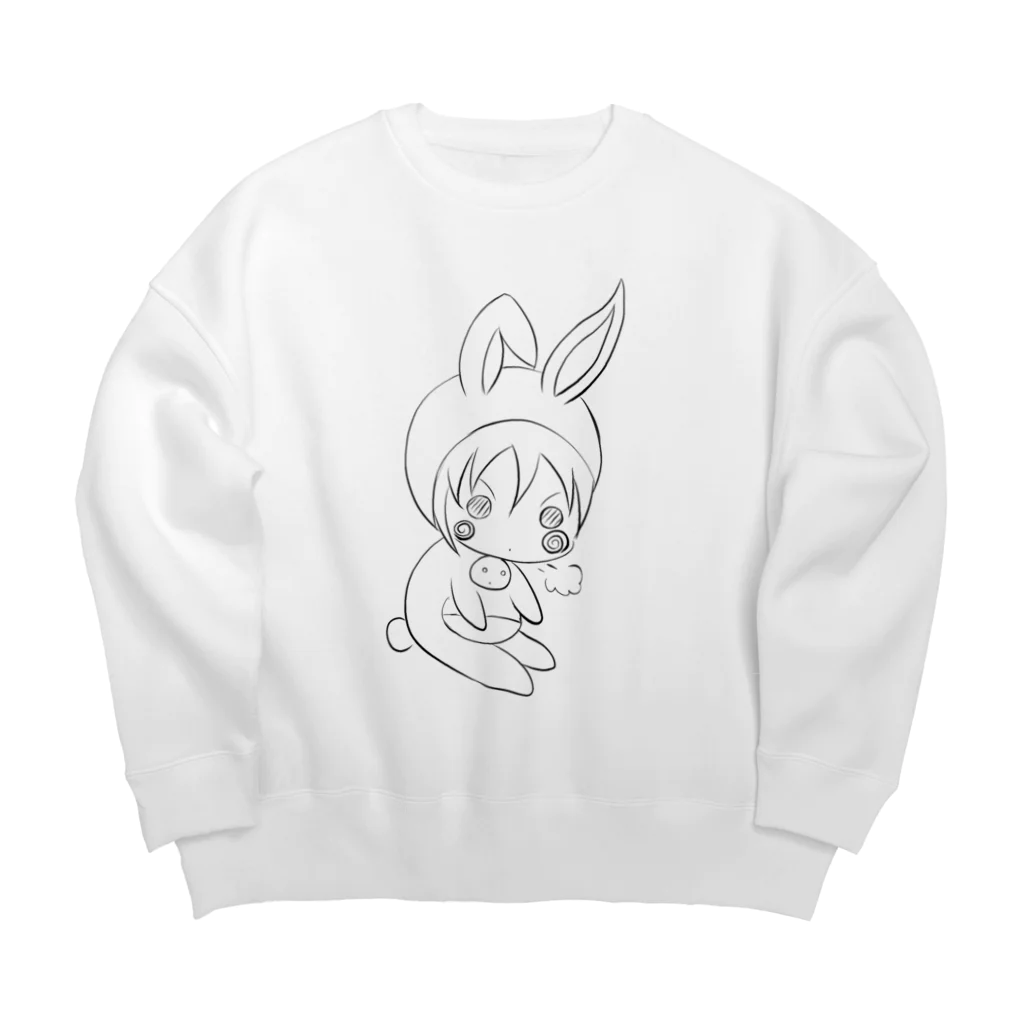 dopperuのおこうさちゃん Big Crew Neck Sweatshirt