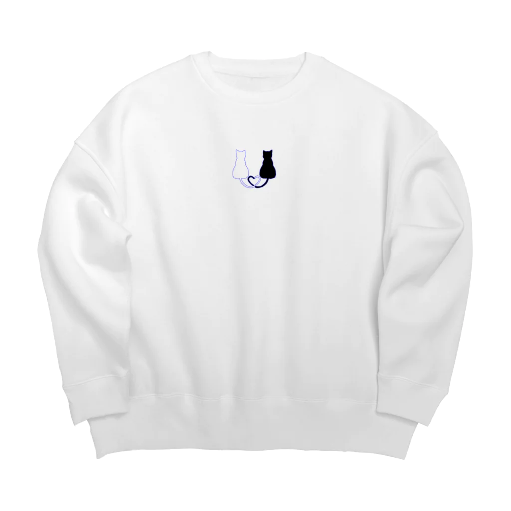 よもぎ(I loveネコ)の幸せ猫ちゃん Big Crew Neck Sweatshirt