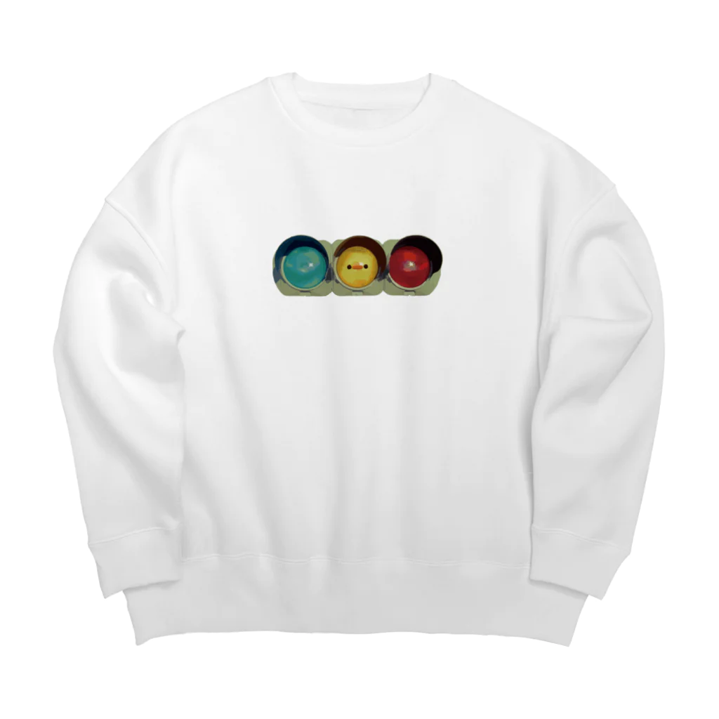 ぷにおもちSHOPのウキウキ信号機 Big Crew Neck Sweatshirt