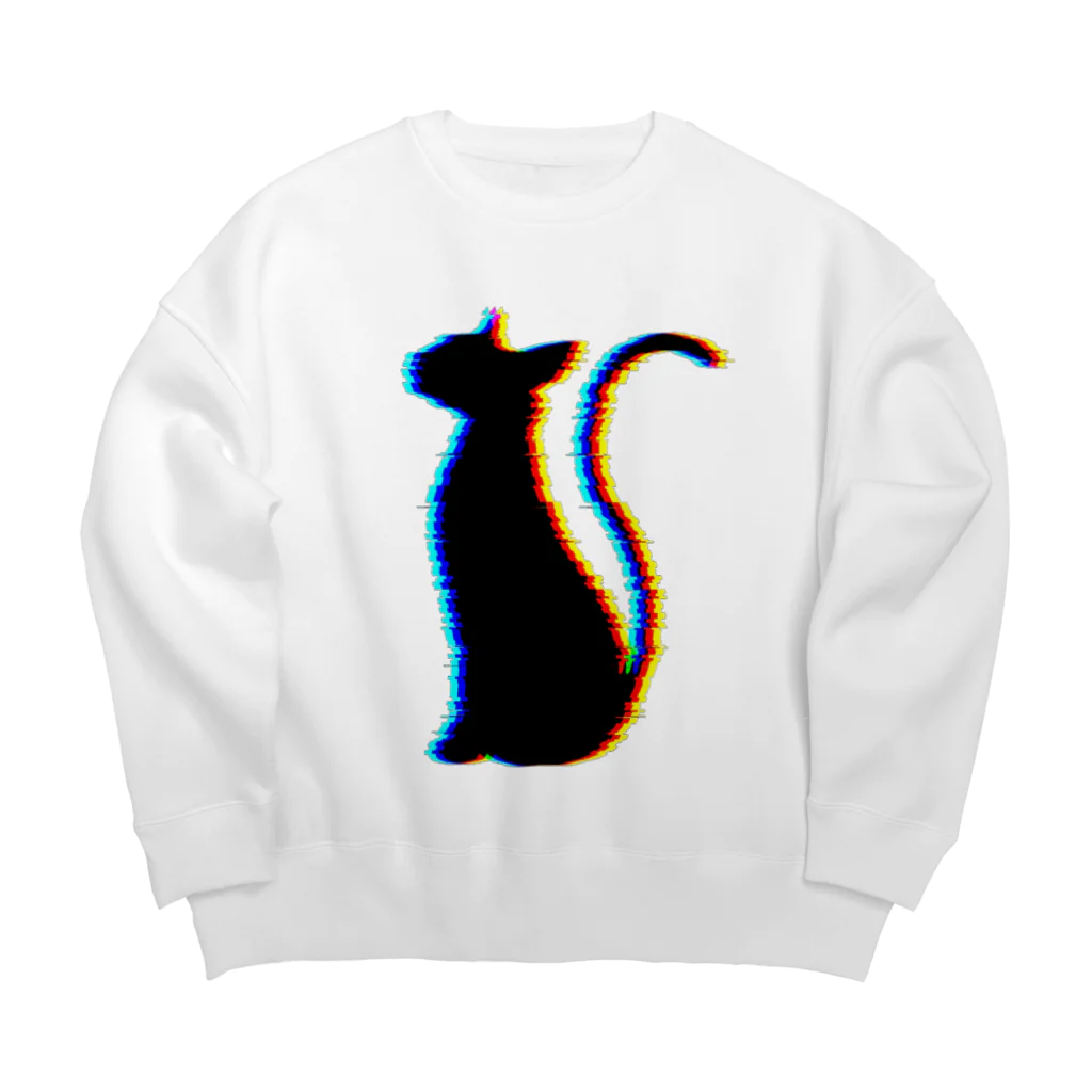 MizuriのGlitch Cat (猫グッズパーカーetc) Big Crew Neck Sweatshirt