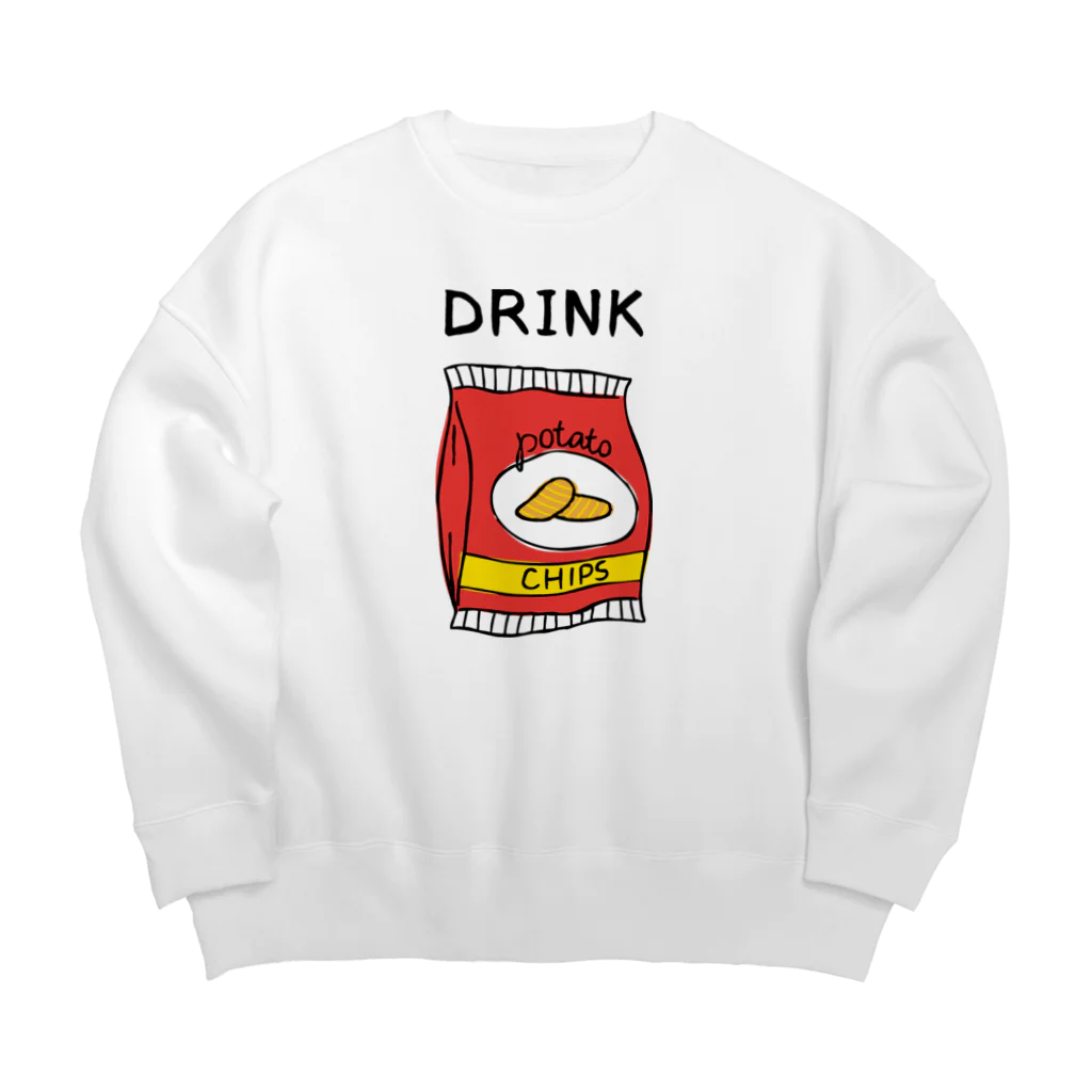 gemgemshopのポテチは飲み物 Big Crew Neck Sweatshirt