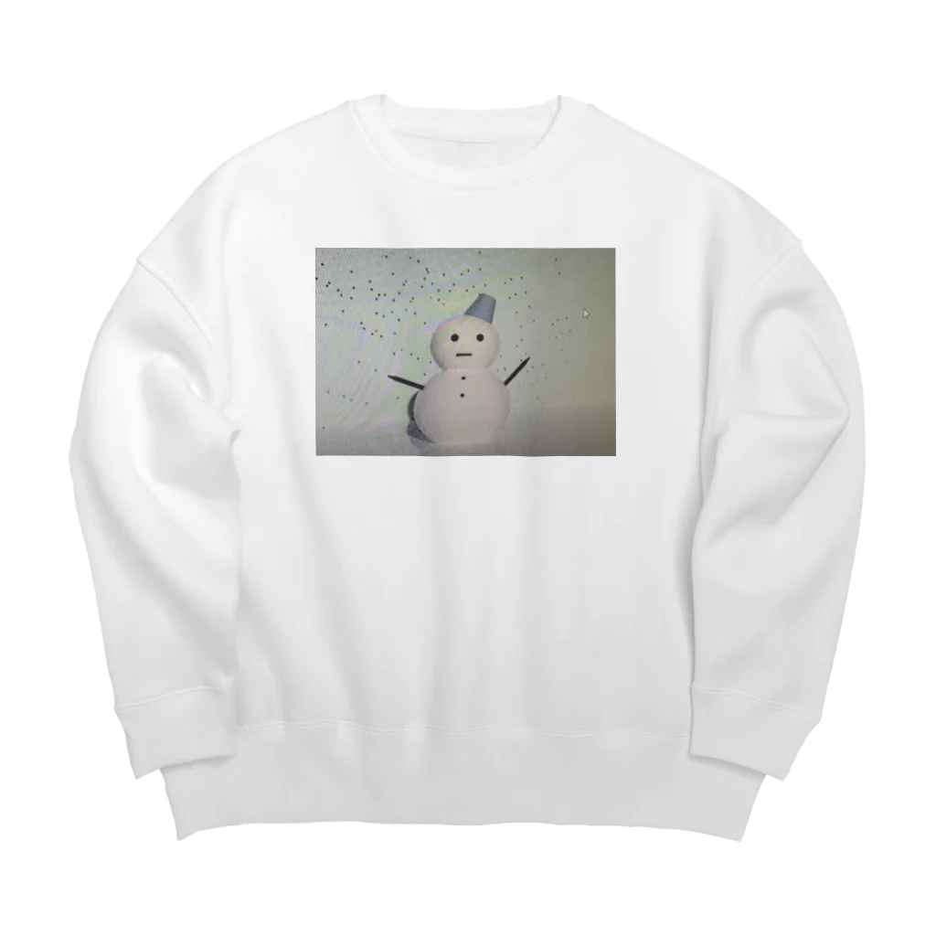 🌻 A K A N E 🌻の哀愁漂う雪だるま(画面直撮り) Big Crew Neck Sweatshirt