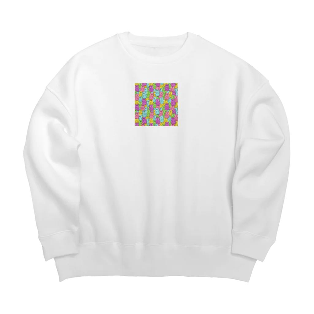 パプリカのカラフルベアー Big Crew Neck Sweatshirt