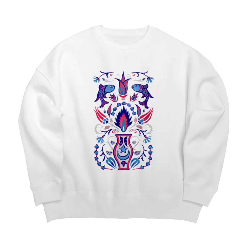 IZANAMI by Akane Yabushitaの🇹🇷トルコのイズニックタイル【ラピスラズリ】 Big Crew Neck Sweatshirt