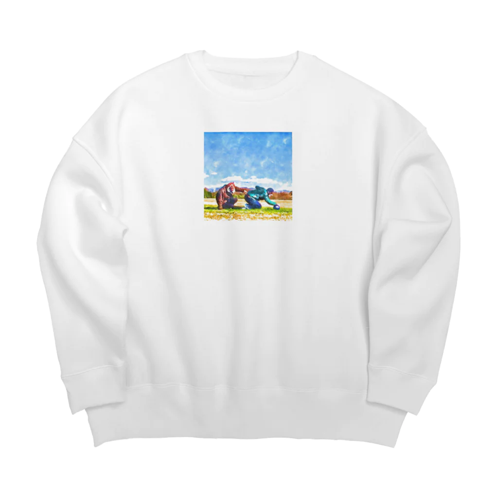 ひょっとこ太陽【GOZENKYU】の虎とひょっとこの絵画 Big Crew Neck Sweatshirt