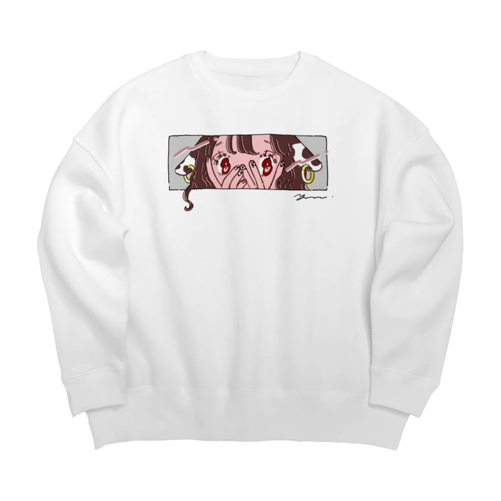 やしろみうの牛ガール Big Crew Neck Sweatshirt