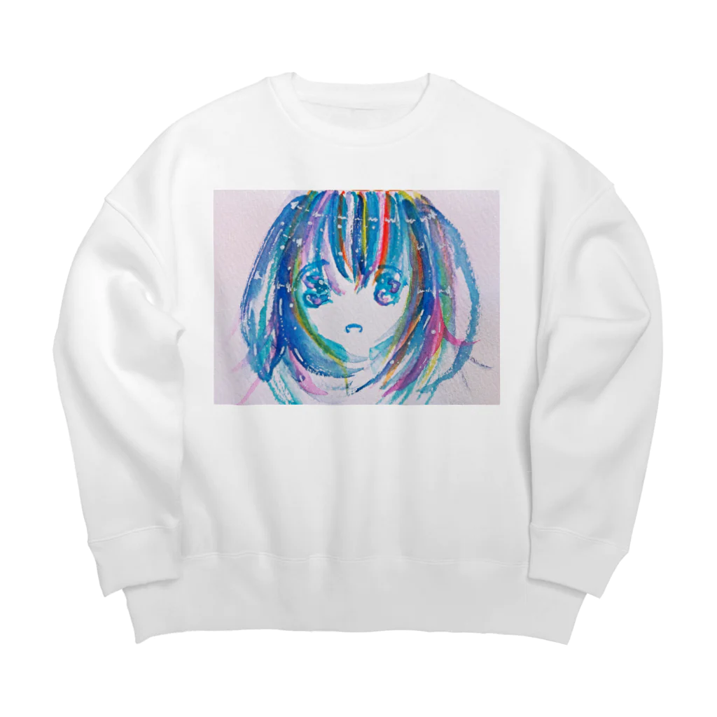 二枚舌ねこの@お仕事募集中！のうるうるTシャツ Big Crew Neck Sweatshirt