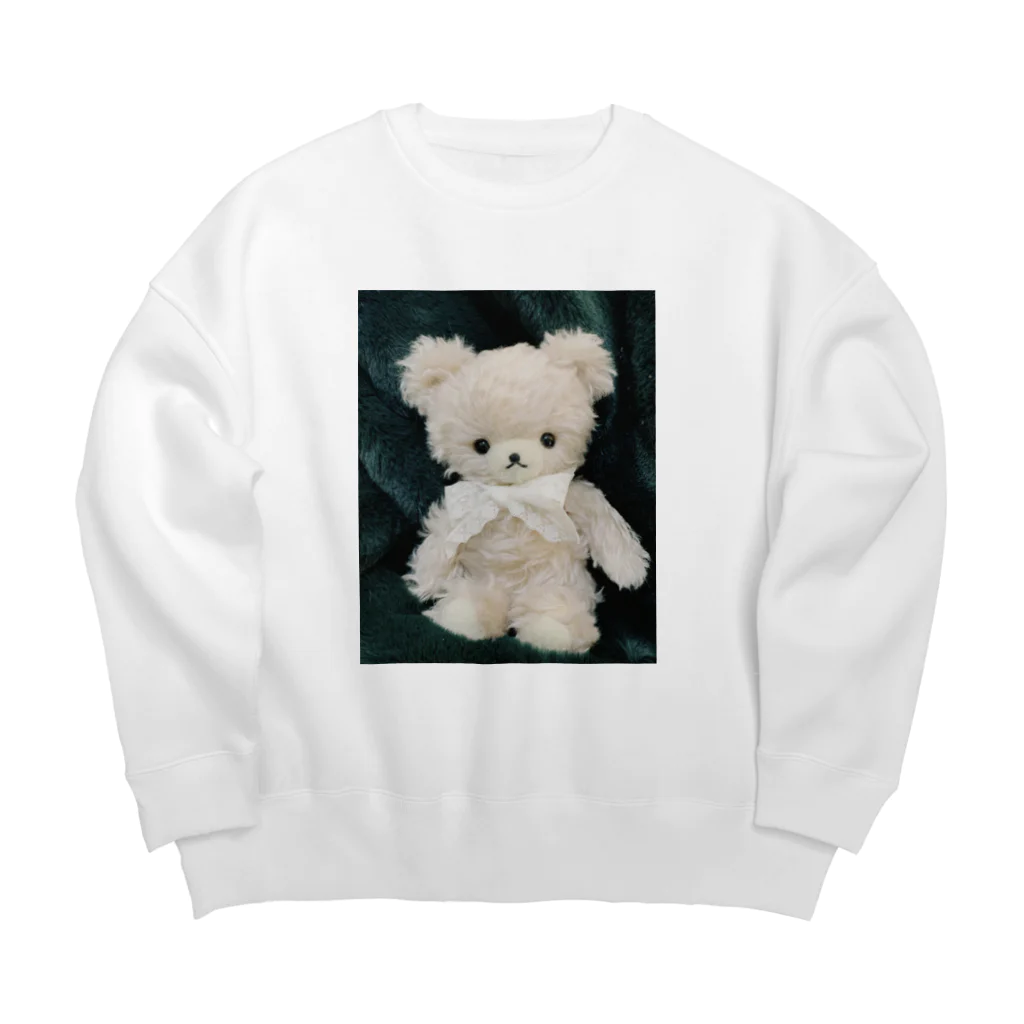 くまちゃんローズのローズちゃん(ふわふわグリーン) Big Crew Neck Sweatshirt