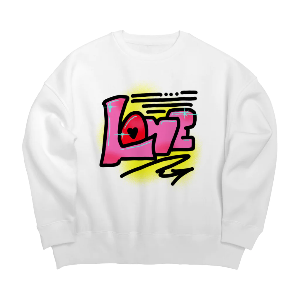 人食べるの「LOVE」 Big Crew Neck Sweatshirt