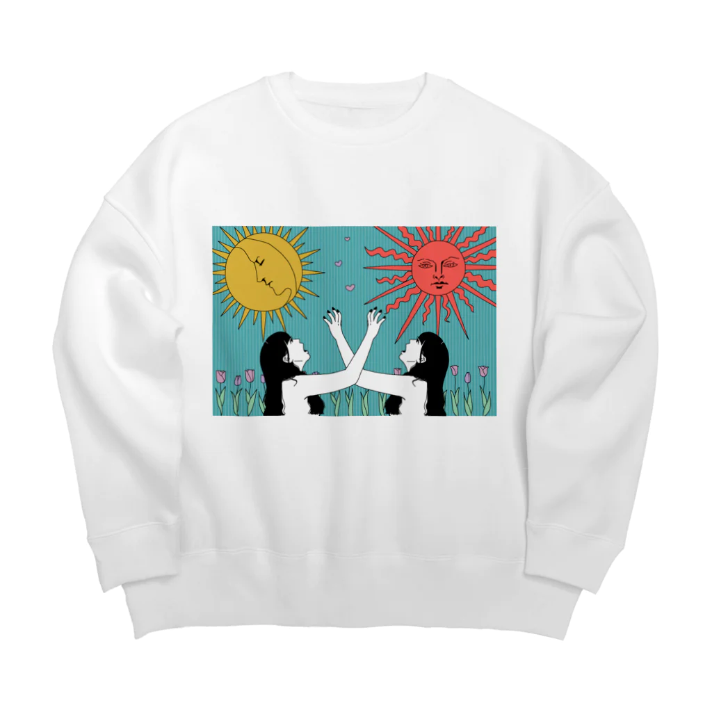 もちもちのもちの恋占い Big Crew Neck Sweatshirt