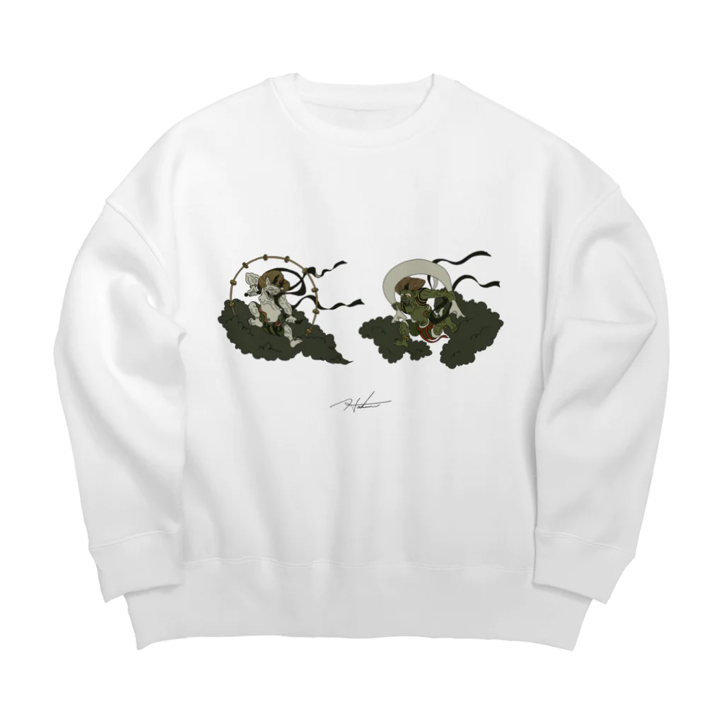 HODUMIの風神雷神 Big Crew Neck Sweatshirt