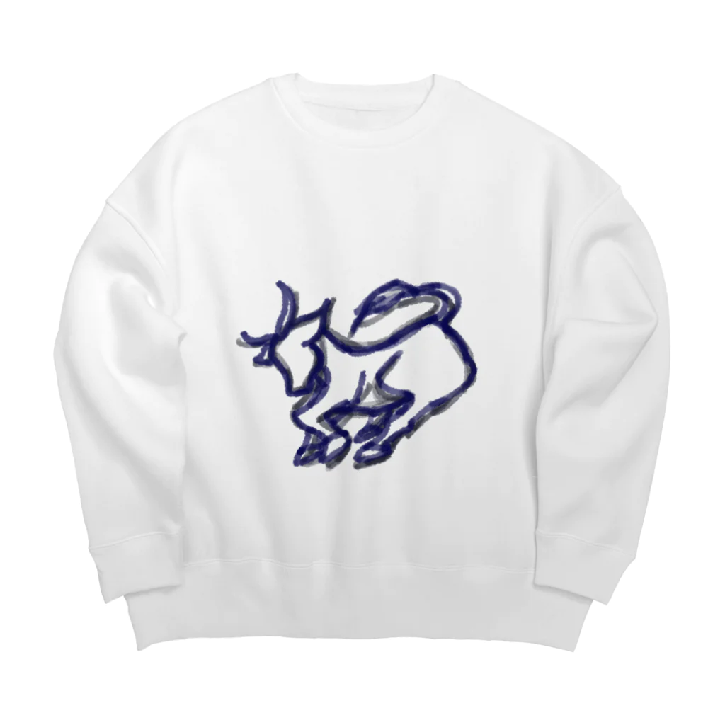 バハムートの牛 Big Crew Neck Sweatshirt