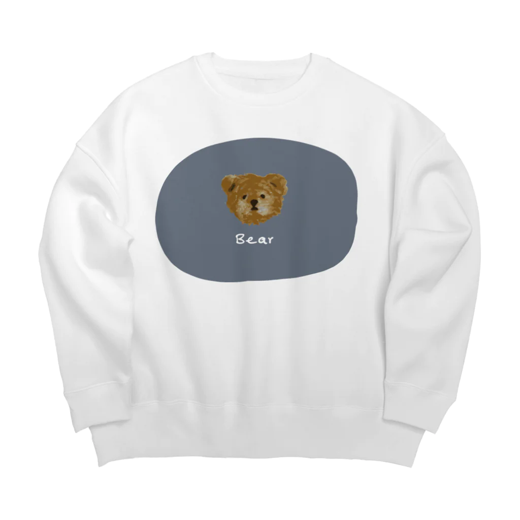 papiko くまさんのぬいぐるみ　テディベア　グレー Big Crew Neck Sweatshirt