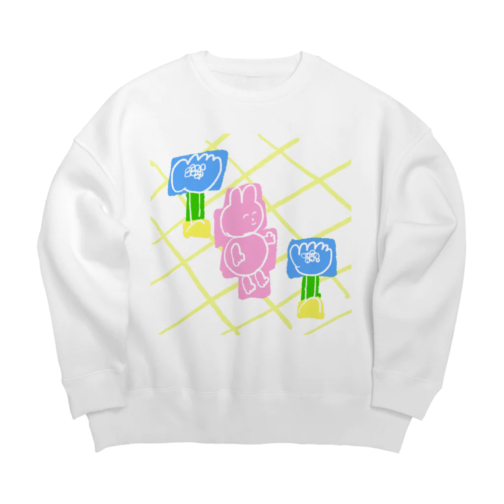 おかだひろみ の へんてこランドSHOPの春かな Big Crew Neck Sweatshirt