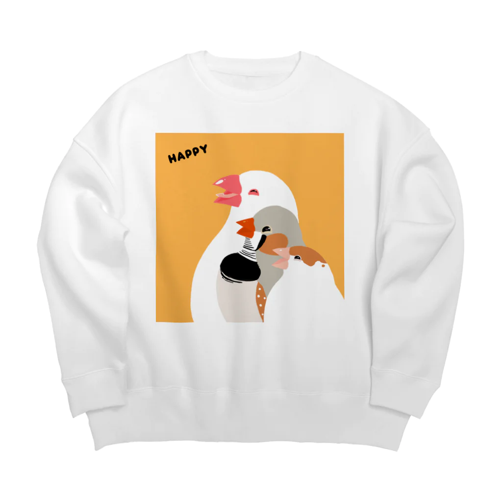 コトリコ雑貨のにっこりハッピー Big Crew Neck Sweatshirt