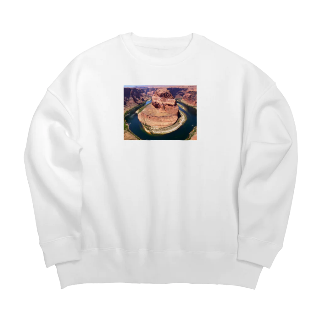 SAKURA スタイルのホースシューベンド Big Crew Neck Sweatshirt