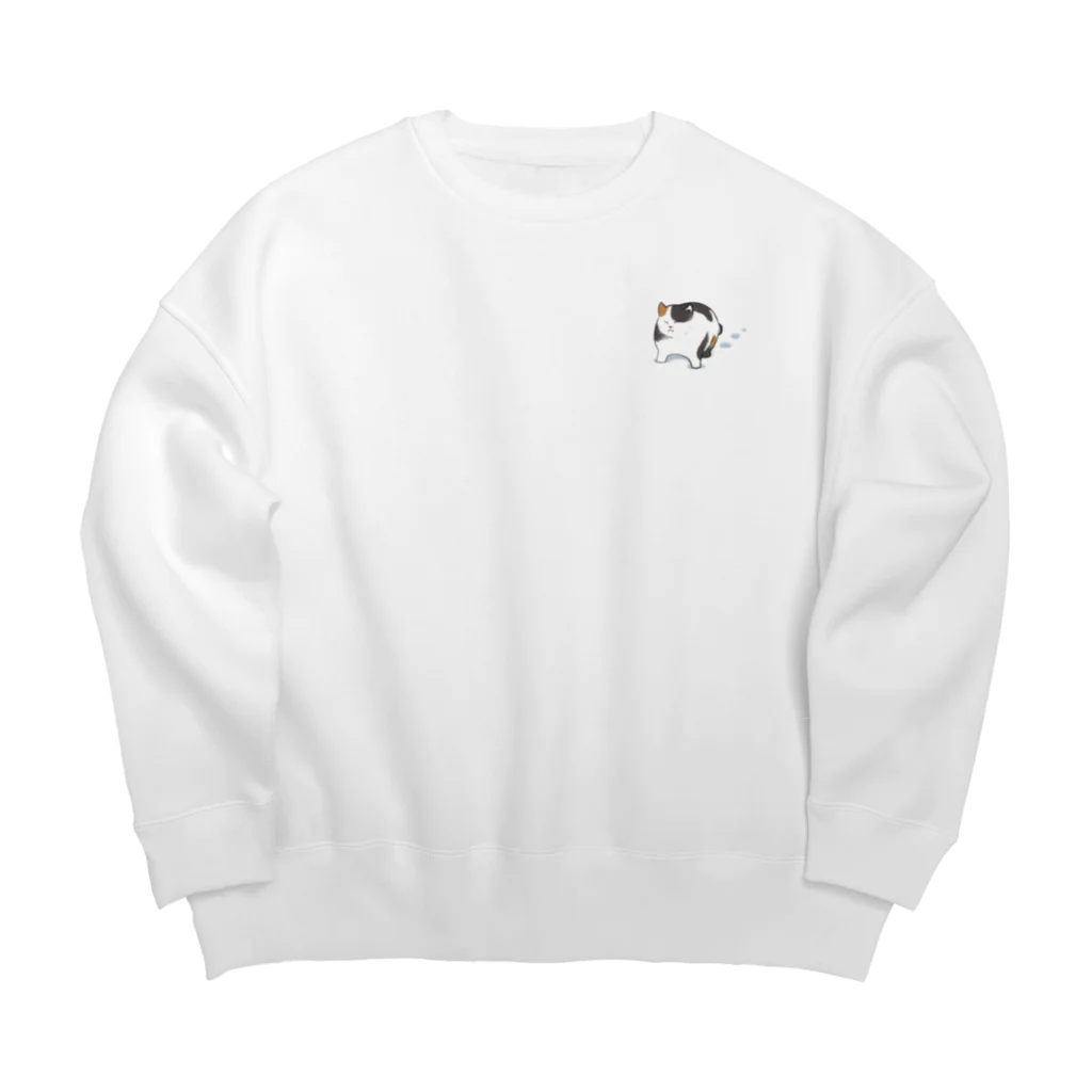 しんま みさんの雪原のねこ Big Crew Neck Sweatshirt