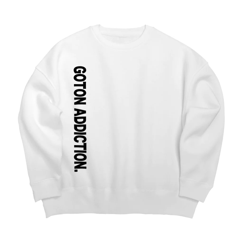 クレーンゲーム中毒のゴトン中毒　ビッグシルエットスウェット(White/Gray) Big Crew Neck Sweatshirt