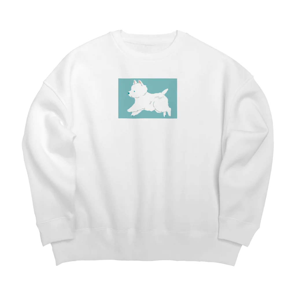 掛布団　ぬくぬの走るウエスティ Big Crew Neck Sweatshirt