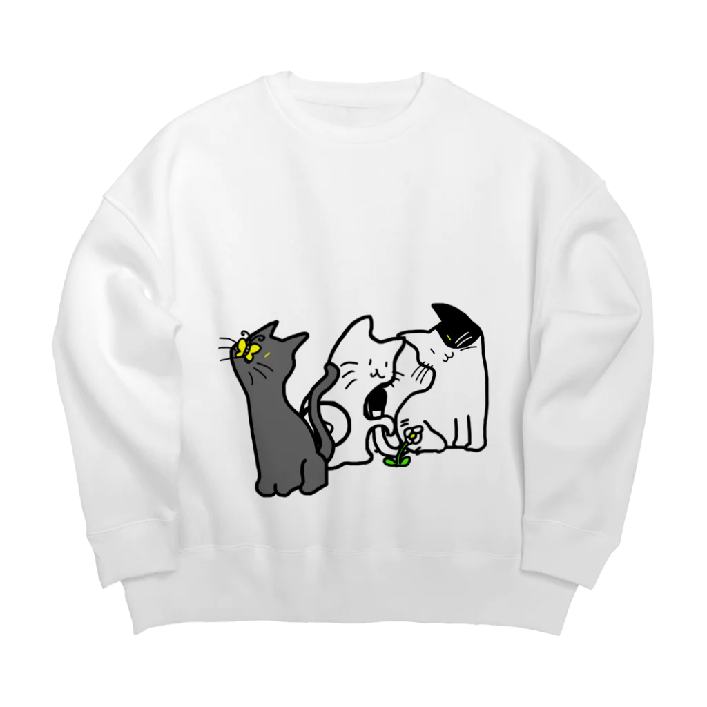 モモタンショップのネコさんデザイン Big Crew Neck Sweatshirt