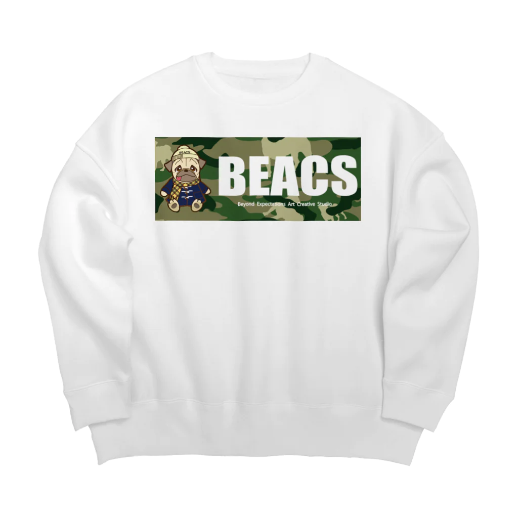 BEACSのダッフルパグ_迷彩ロゴVer.C Big Crew Neck Sweatshirt