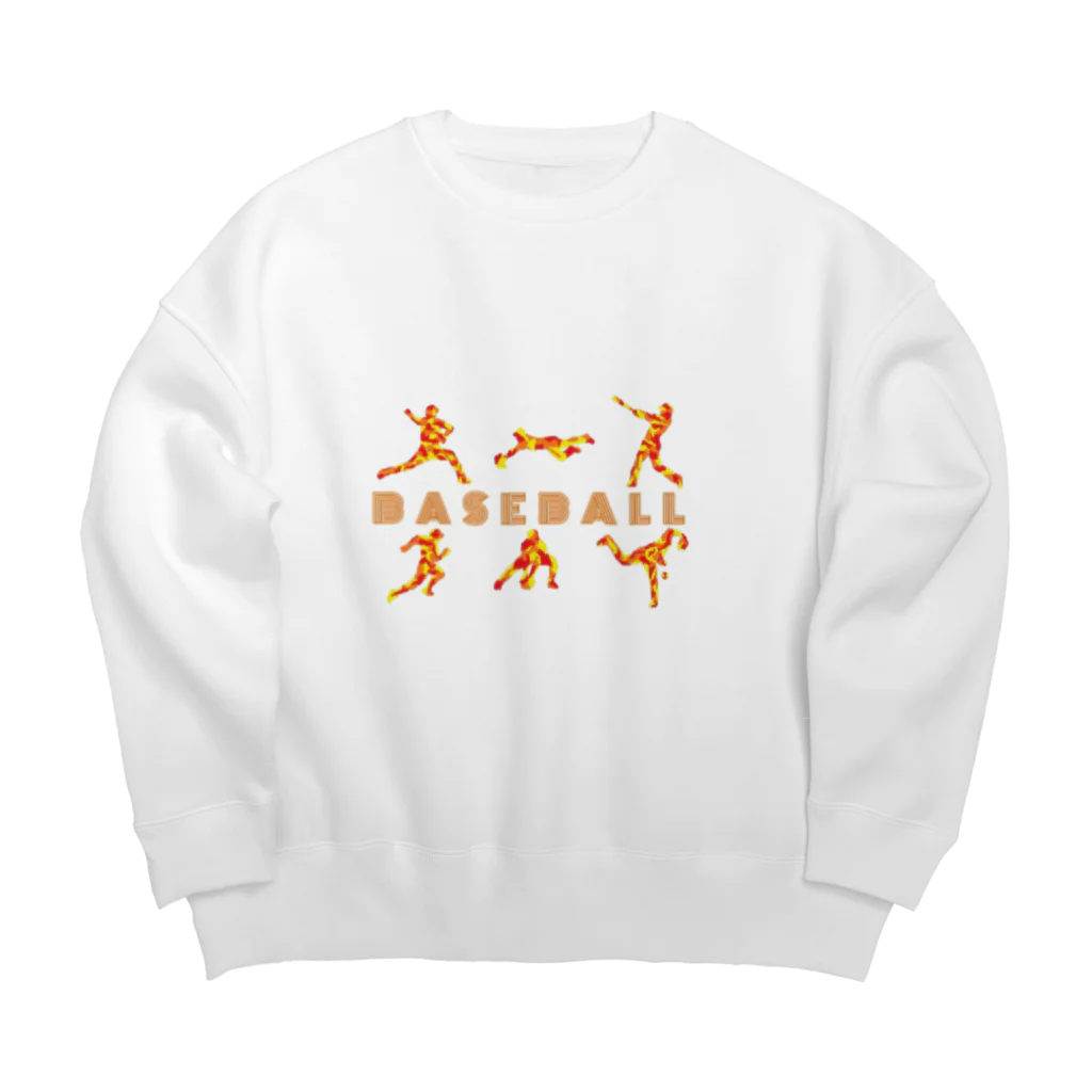 ベースボール一八の野球迷彩柄レッド系 Big Crew Neck Sweatshirt