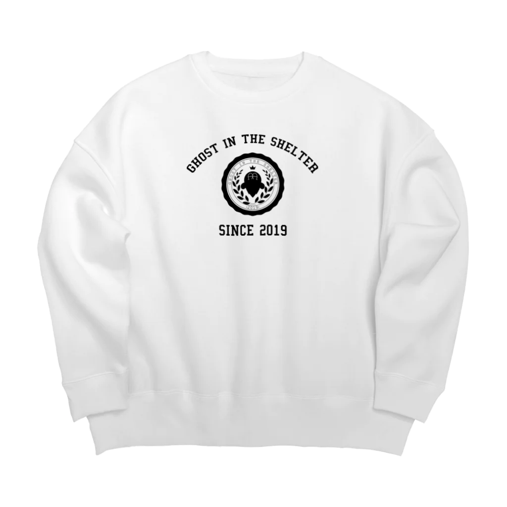 GHOAST IN THE SHELTERのおばけカレッジ 黒 Big Crew Neck Sweatshirt