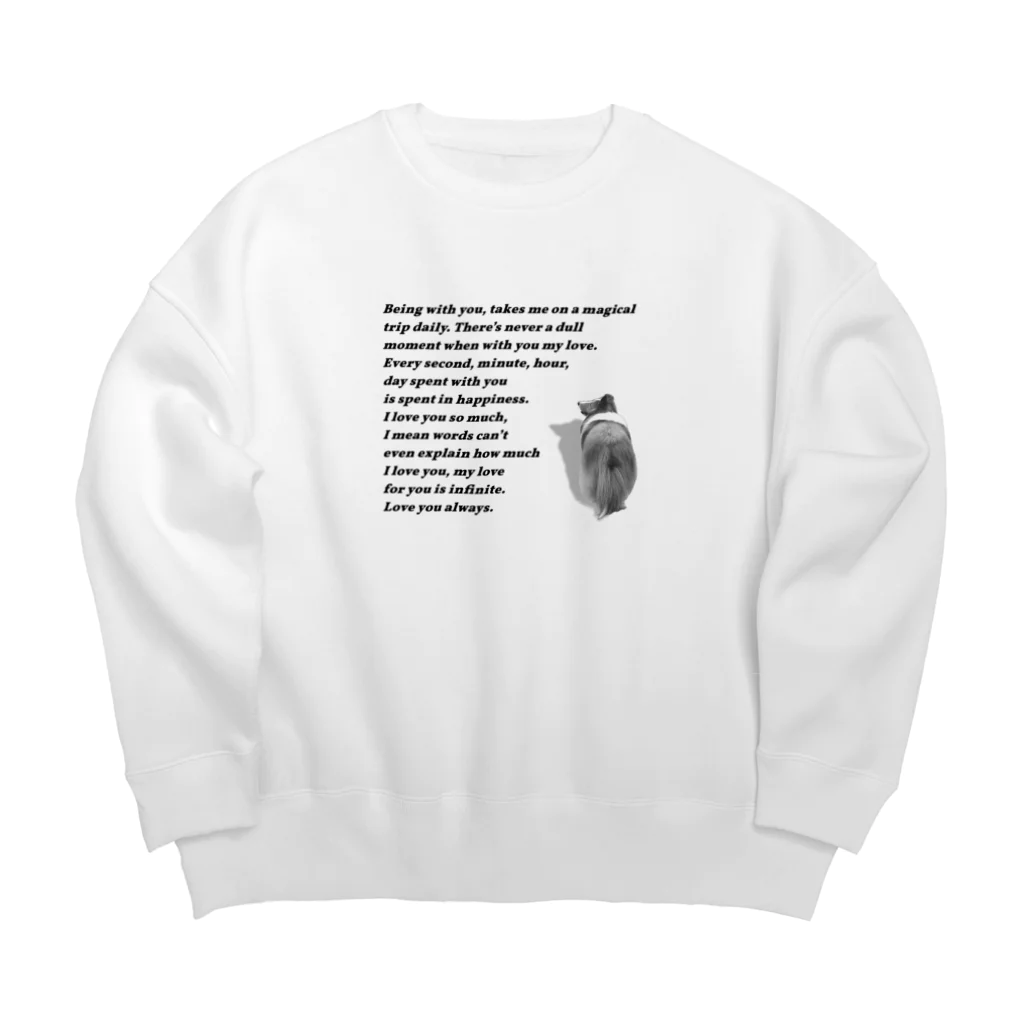 onehappinessのシェルティ　後ろ姿 Big Crew Neck Sweatshirt