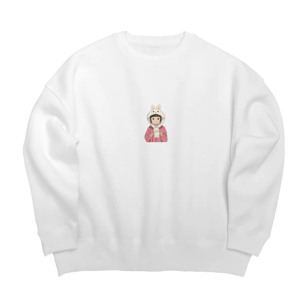 meriruの着ぐるみ少女 Big Crew Neck Sweatshirt