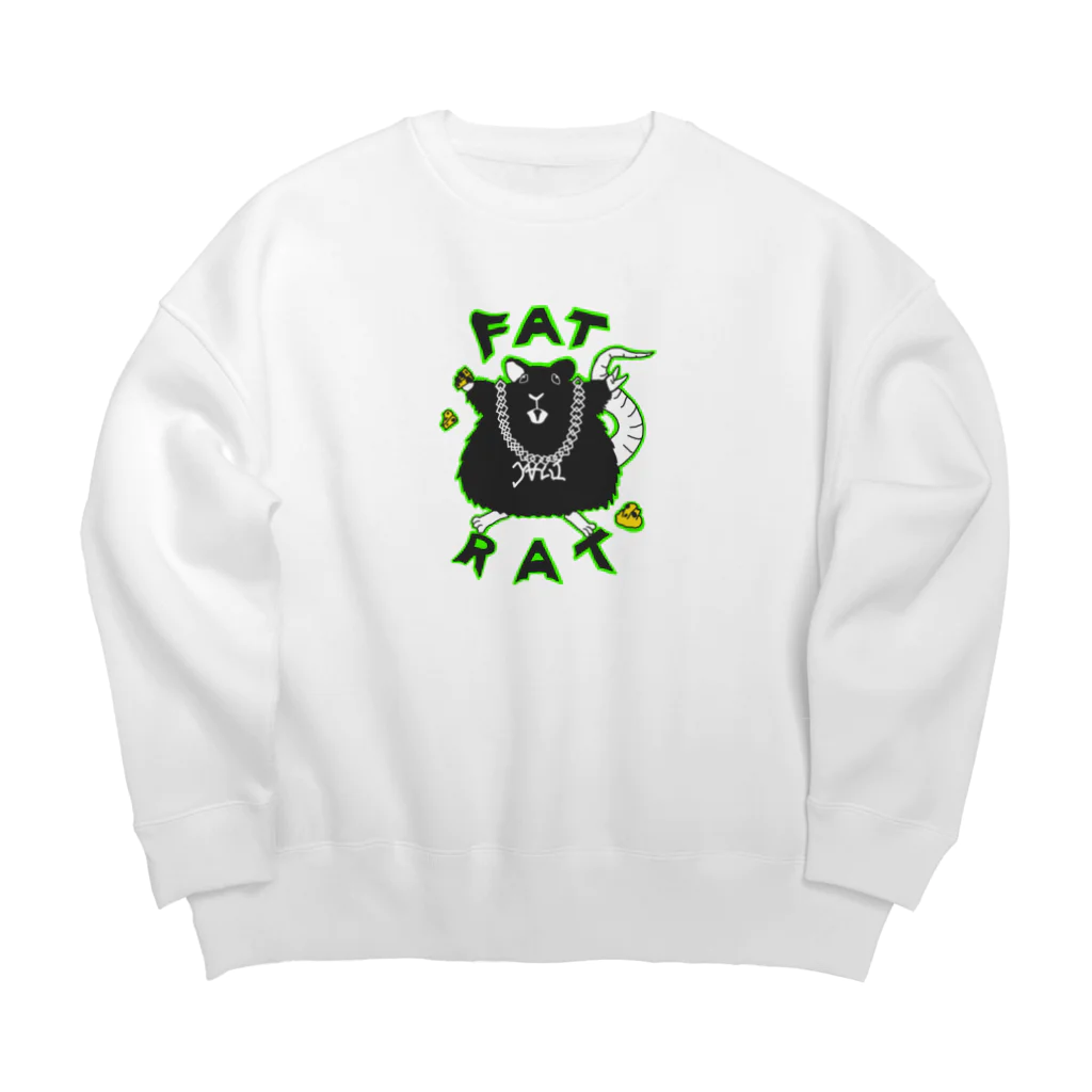 𝖞𝖆𝖌𝖎'𝖘 𝖘𝖒𝖔𝖐𝖊のFAT RAT グリーン Big Crew Neck Sweatshirt