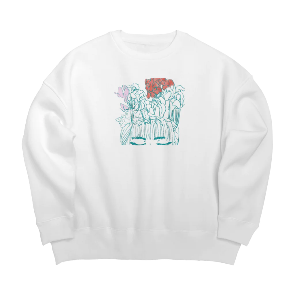 あおみの丘のシクラメンガール Big Crew Neck Sweatshirt