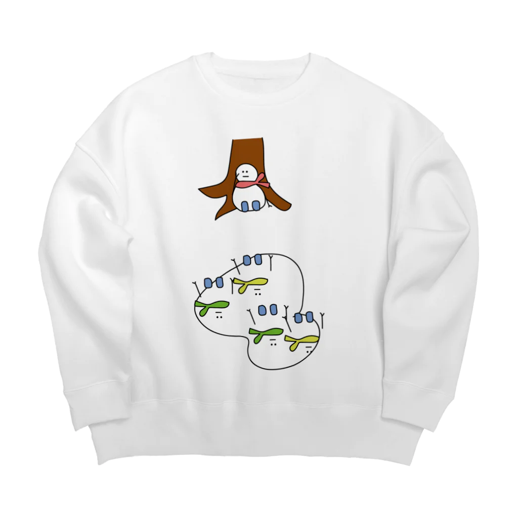 ＋Whimsyのゆきだるまさんがころんだ Big Crew Neck Sweatshirt