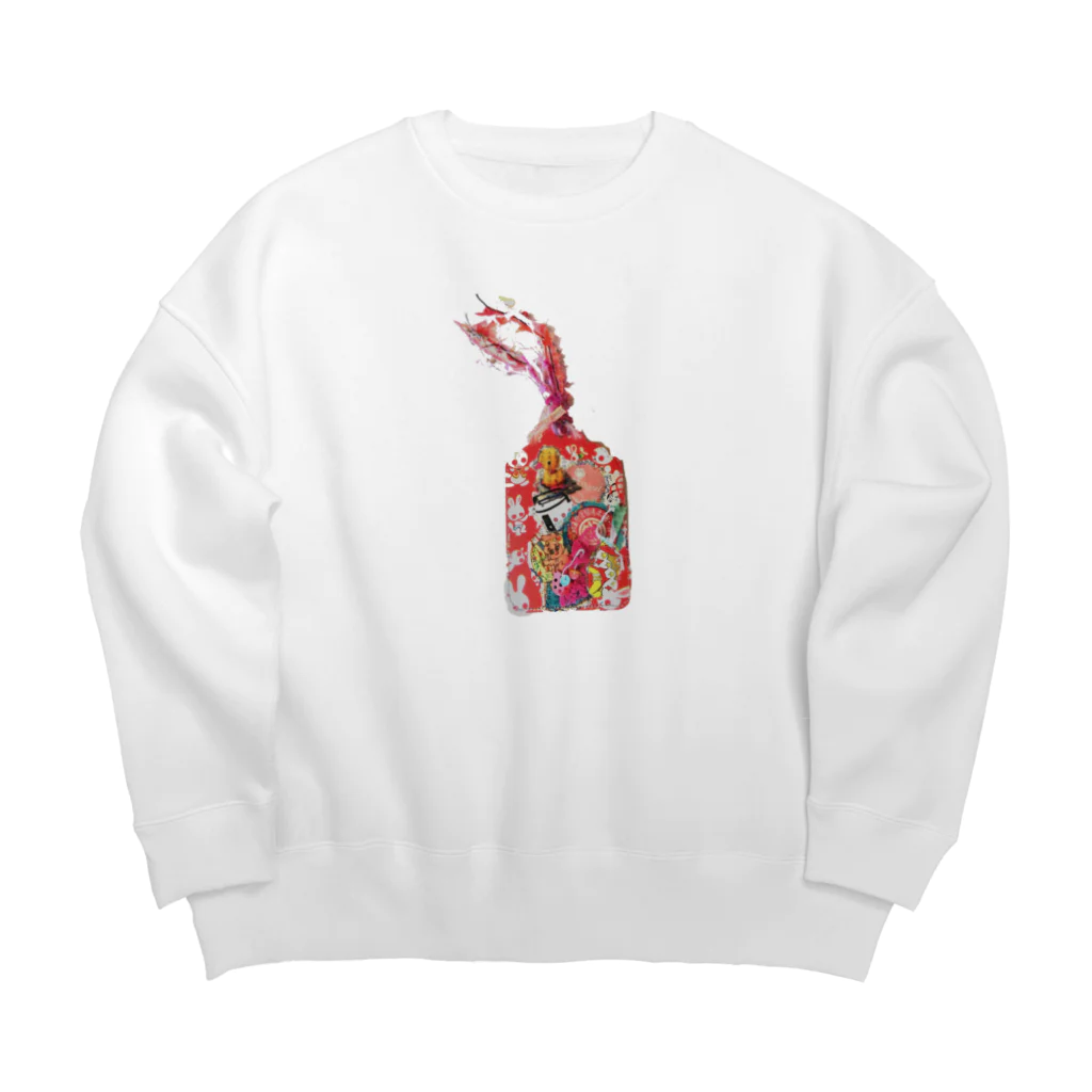 akikostyの昭和レトロなコラージュタグ№1 Big Crew Neck Sweatshirt