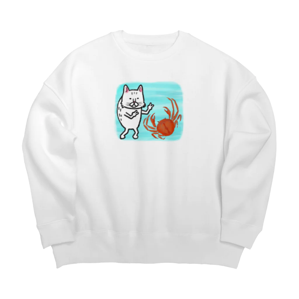 ファンシーショップ Torinikuの白猫と蟹 Big Crew Neck Sweatshirt