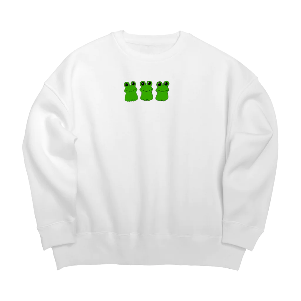 dondomoruの3匹のカエルさん Big Crew Neck Sweatshirt