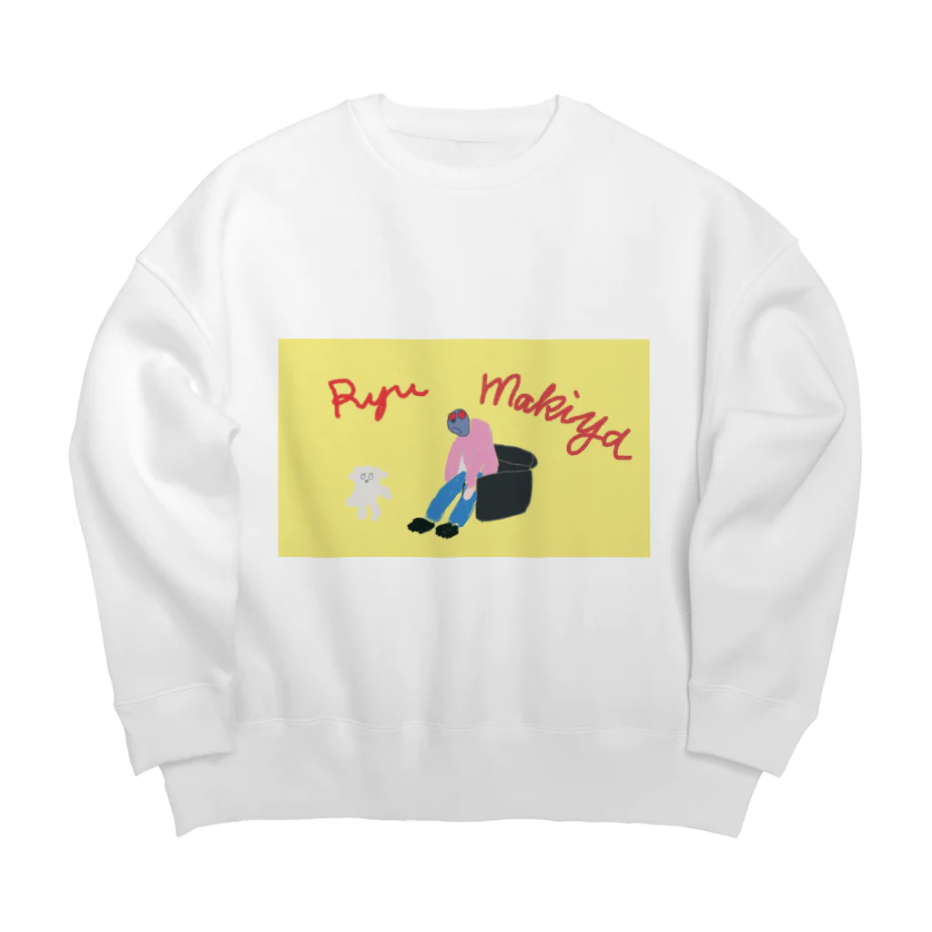 すずめのだらけた人 Big Crew Neck Sweatshirt