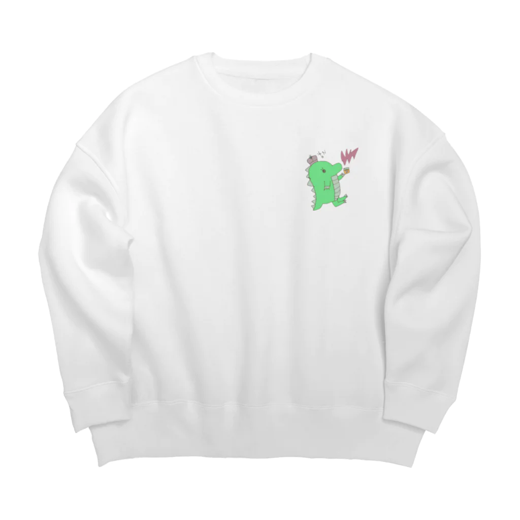 成瀬's SHOPの恐竜のきぃくん Big Crew Neck Sweatshirt