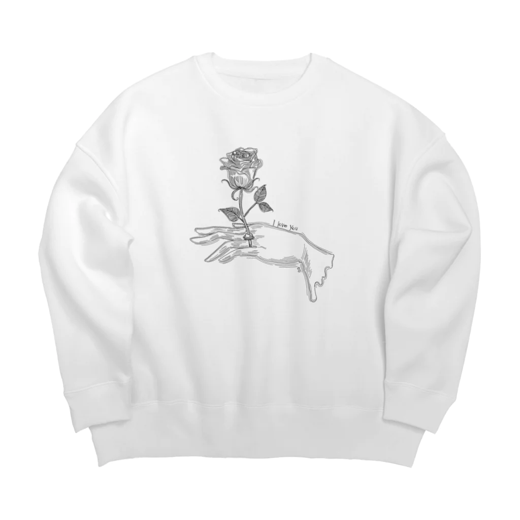 ロマンティック物語の薔薇の花言葉 Big Crew Neck Sweatshirt