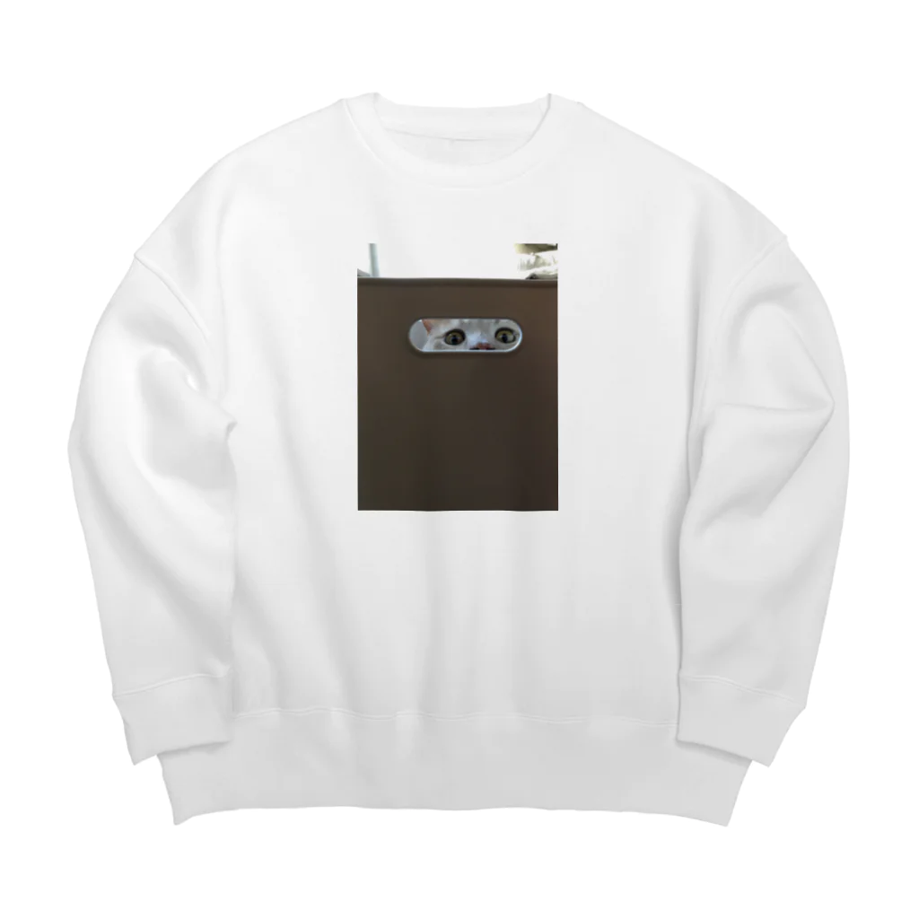 こあの覗きねこ Big Crew Neck Sweatshirt