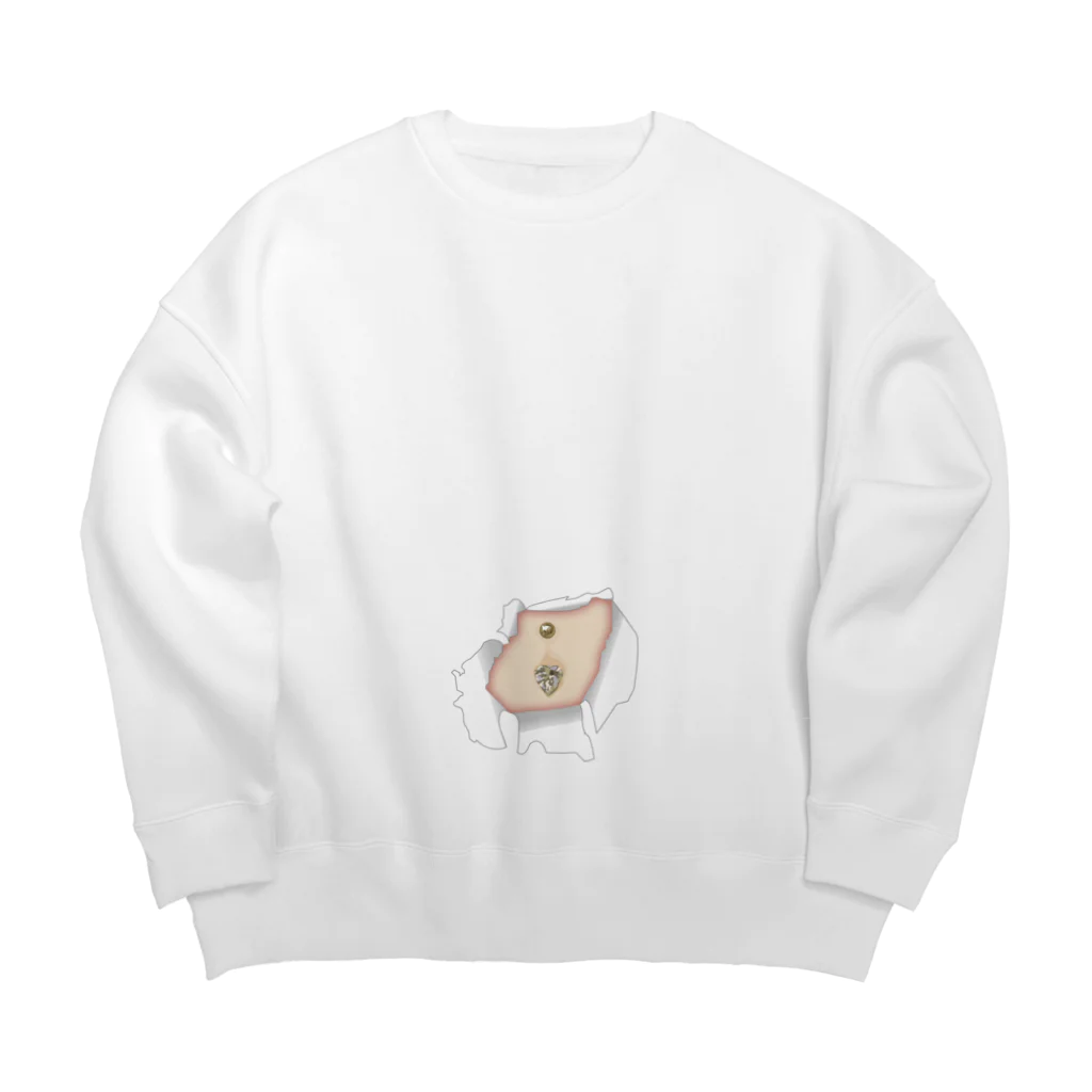 Drecome_Designの破れからダミーへそピ Big Crew Neck Sweatshirt