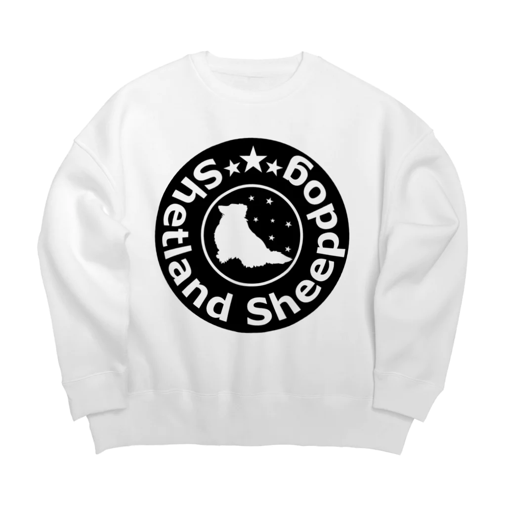 こてつ日誌のお座りシェルティ【ロゴ風】 Big Crew Neck Sweatshirt