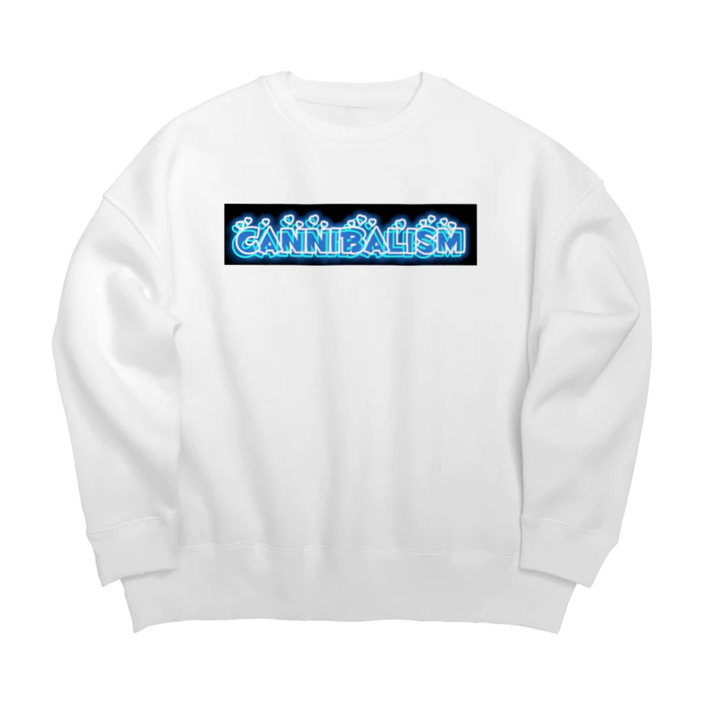 Cannibalismの💙🤍cannibalism🤍💙 Big Crew Neck Sweatshirt