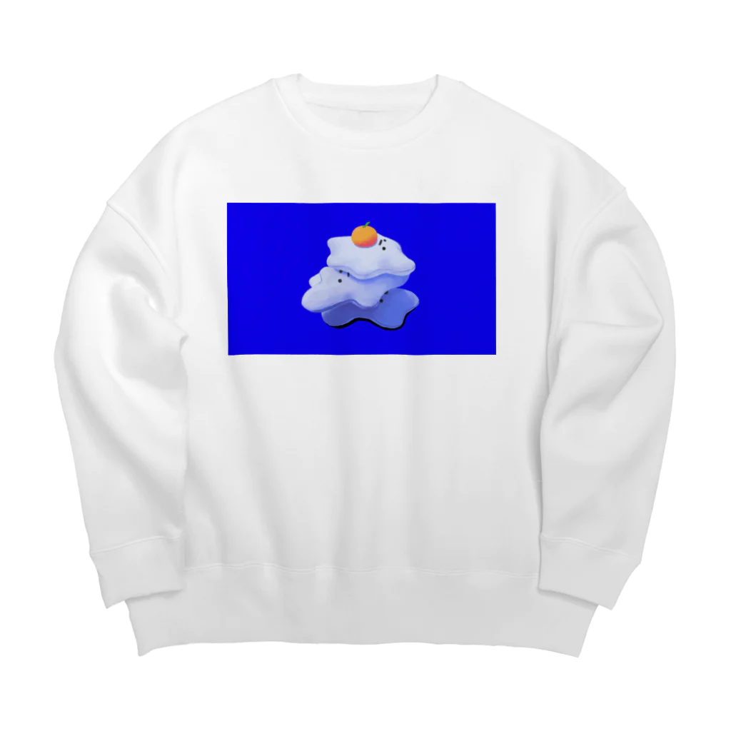 ぴのかがみもち Big Crew Neck Sweatshirt