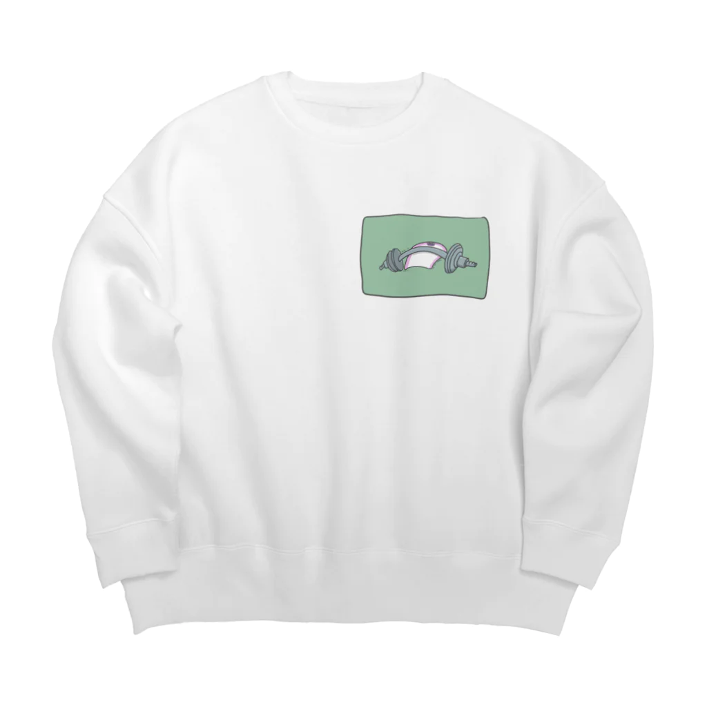 ちゅわんわんのかまぼこの重量挙げ Big Crew Neck Sweatshirt