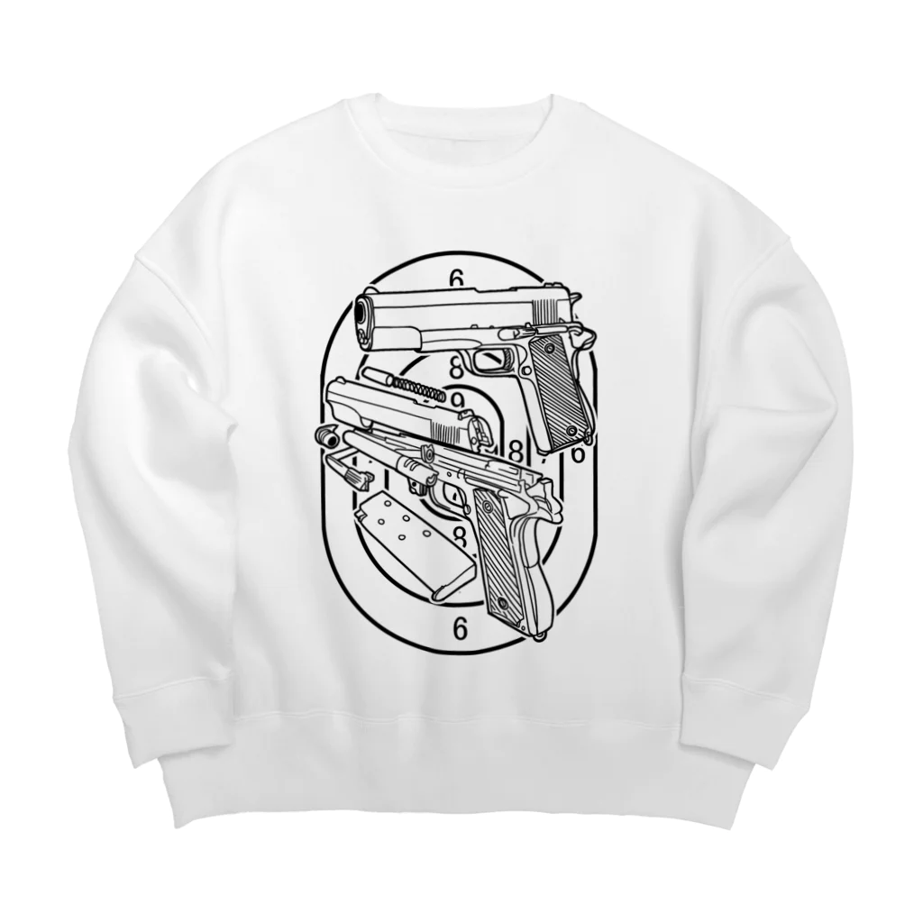 豚猫のミリタリー　ハンドガン　 Big Crew Neck Sweatshirt