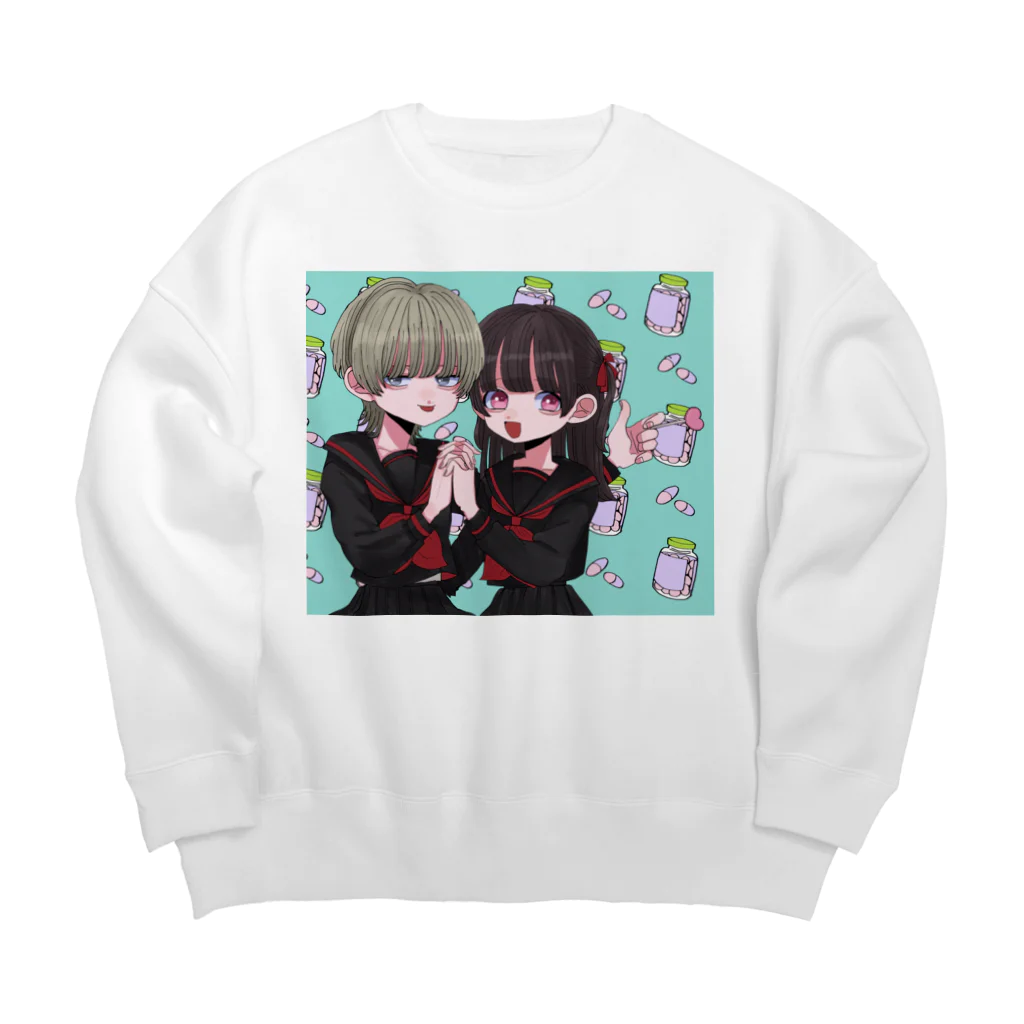 桜井すう@有償依頼受付中ですの♀×♀  Big Crew Neck Sweatshirt