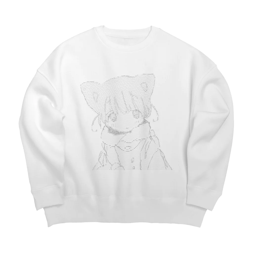 ゆーきんの絵ぐっずのつめたいねこAA Big Crew Neck Sweatshirt