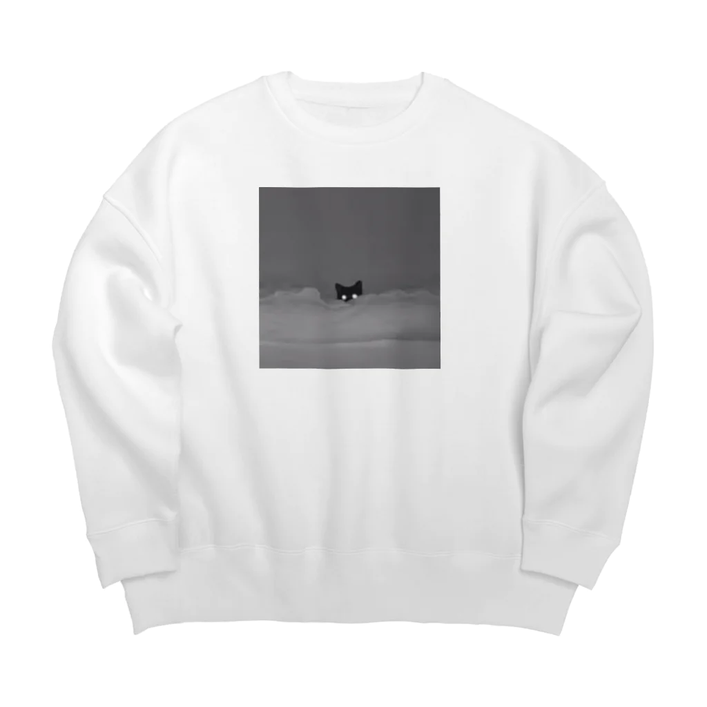 かわいい黒猫ハーブ🌿のよるやみのまものハーブ Big Crew Neck Sweatshirt